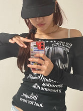 Graffiti Letter Print Y2K Top
